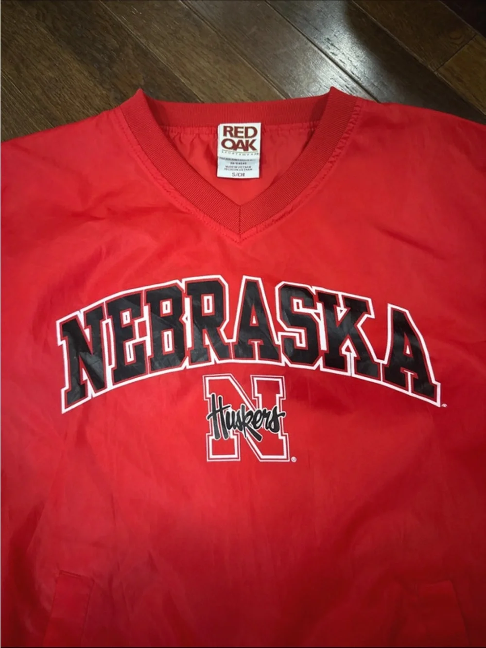 Red Nebraska Huskers V-Neck Pullover Jacket
